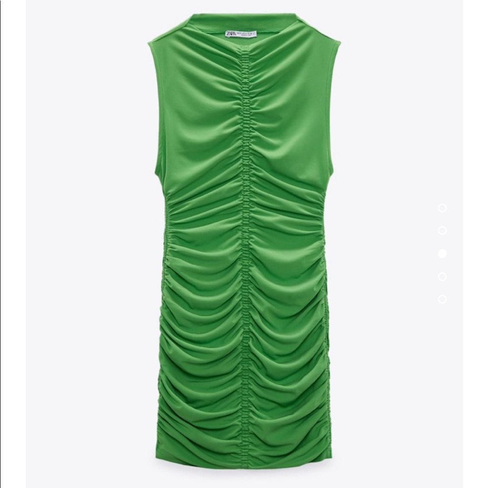 Zara green mini dress with ruching